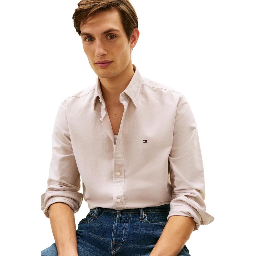 CAMISA PARA HOMBRE TOMMY HILFIGER OXFORD REGULAR FIT MANGA LARGA LIENZO SAFARI - 2