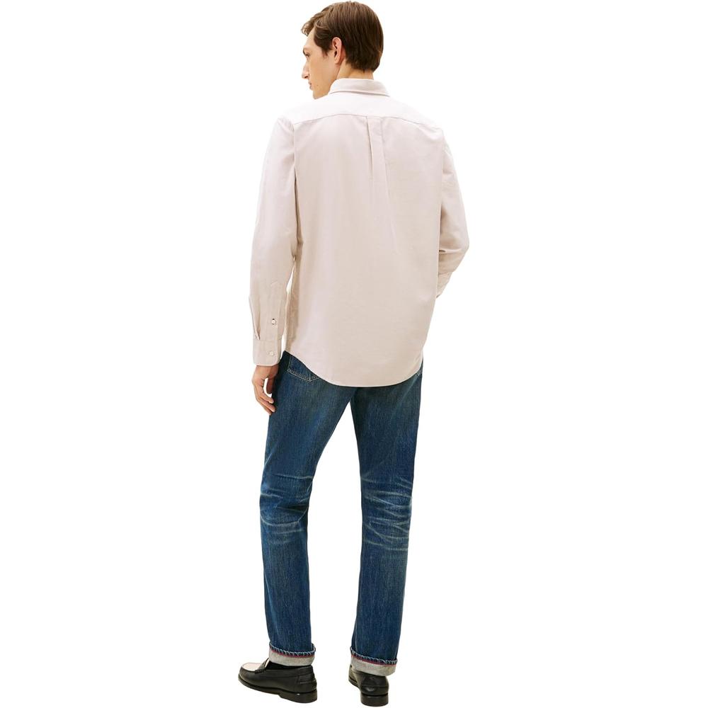 CAMISA PARA HOMBRE TOMMY HILFIGER OXFORD REGULAR FIT MANGA LARGA LIENZO SAFARI - 4