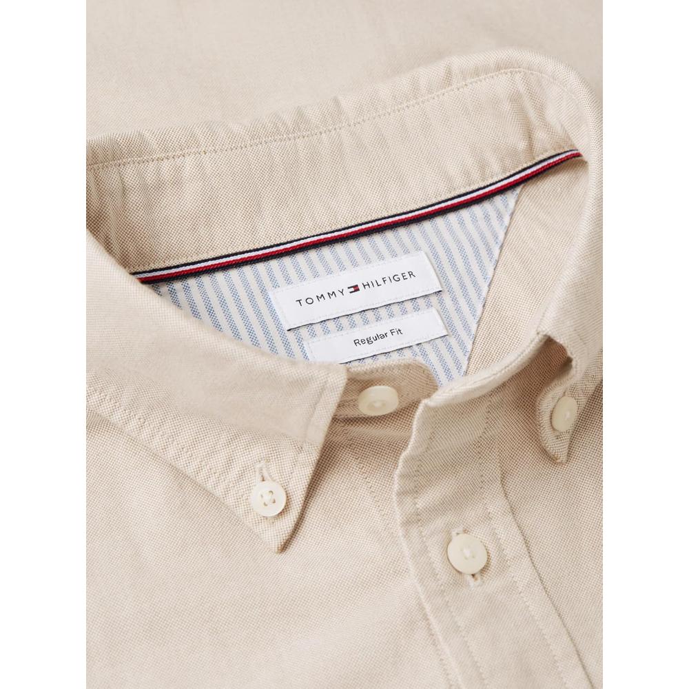 CAMISA PARA HOMBRE TOMMY HILFIGER OXFORD REGULAR FIT MANGA LARGA LIENZO SAFARI - 5