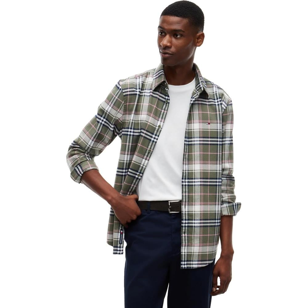 CAMISA PARA HOMBRE TOMMY HILFIGER MANGA LARGA GRIS MONTAÑA - 1