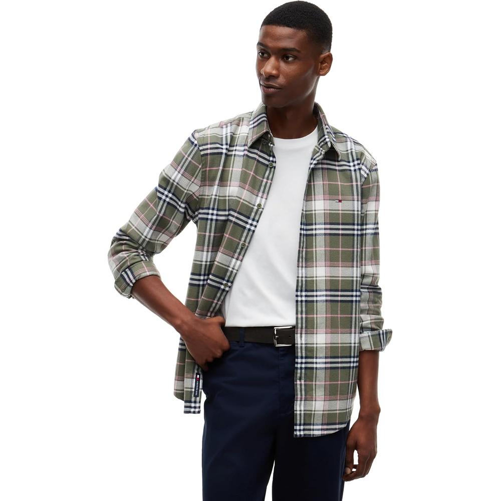 CAMISA PARA HOMBRE TOMMY HILFIGER MANGA LARGA GRIS MONTAÑA - 1