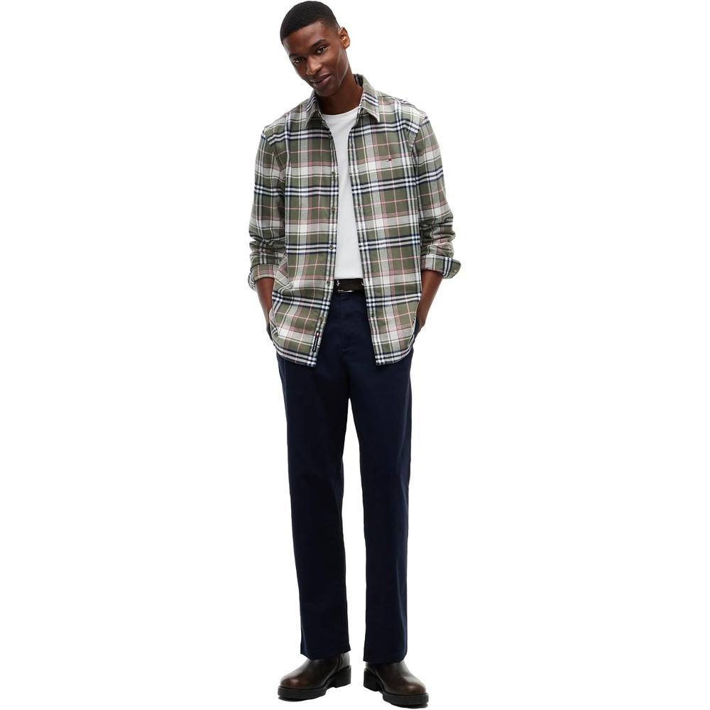 CAMISA PARA HOMBRE TOMMY HILFIGER MANGA LARGA GRIS MONTAÑA - 3