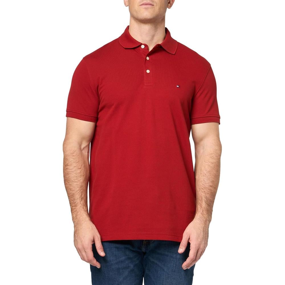 POLO PARA HOMBRE TOMMY HILFIGER 1985 SLIM FIT MANGA CORTA ROJO OSCURO - 1