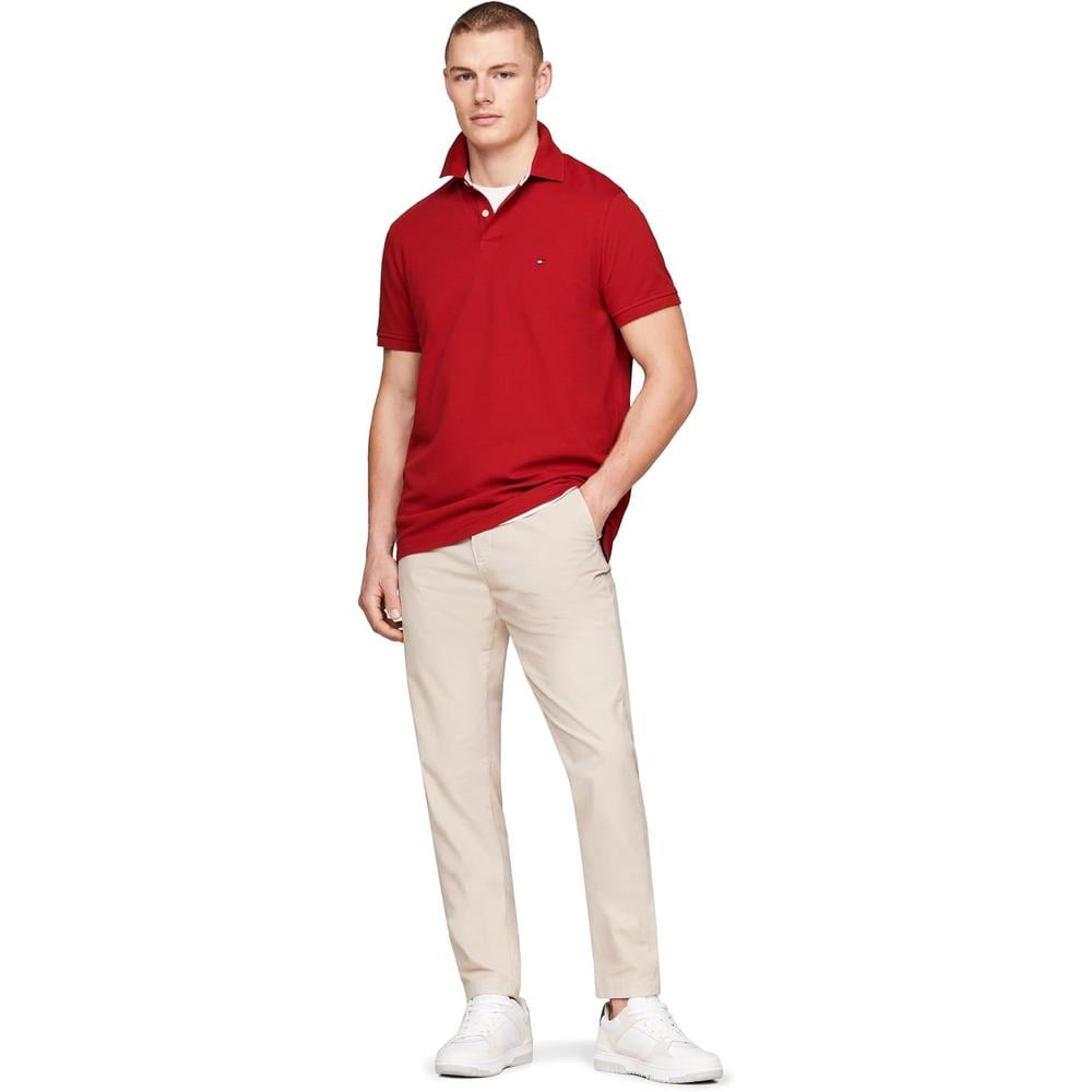 POLO PARA HOMBRE TOMMY HILFIGER 1985 SLIM FIT MANGA CORTA ROJO OSCURO - 4