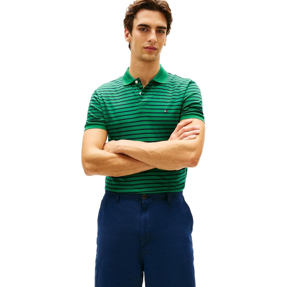 POLO PARA HOMBRE TOMMY HILFIGER REGULAR FIT MANGA CORTA VERDE NUEVO Y AZUL DESIERTO - 1