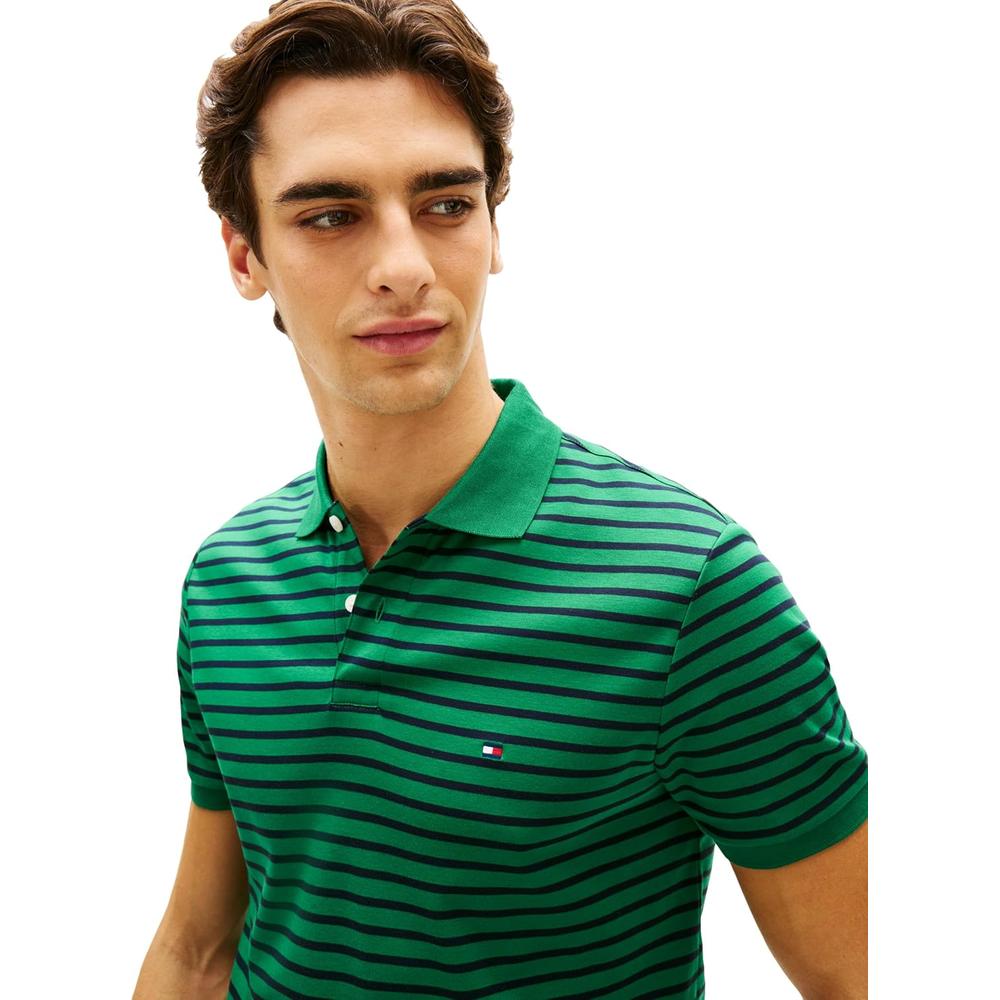 POLO PARA HOMBRE TOMMY HILFIGER REGULAR FIT MANGA CORTA VERDE NUEVO Y AZUL DESIERTO - 2