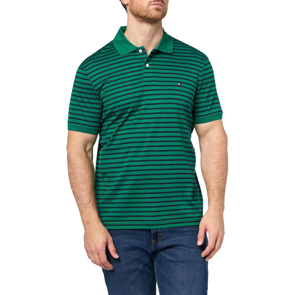 POLO PARA HOMBRE TOMMY HILFIGER REGULAR FIT MANGA CORTA VERDE NUEVO Y AZUL DESIERTO - 3