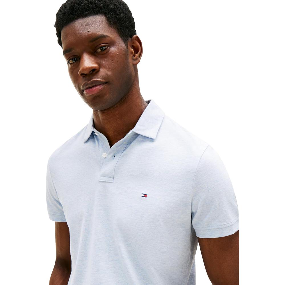 POLO PARA HOMBRE TOMMY HILFIGER REGULAR FIT MANGA CORTA AZUL JASPEADO - 2