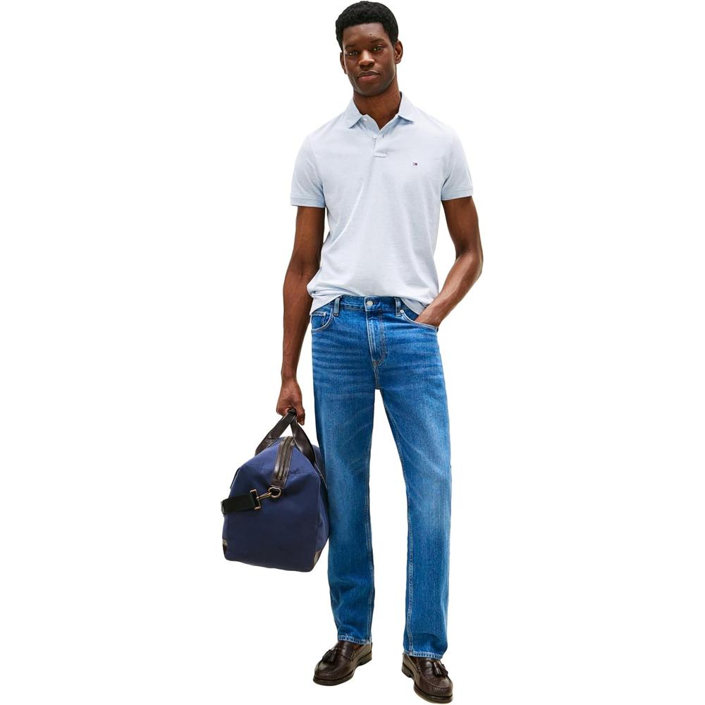 POLO PARA HOMBRE TOMMY HILFIGER REGULAR FIT MANGA CORTA AZUL JASPEADO - 3