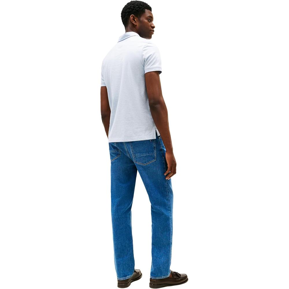 POLO PARA HOMBRE TOMMY HILFIGER REGULAR FIT MANGA CORTA AZUL JASPEADO - 4