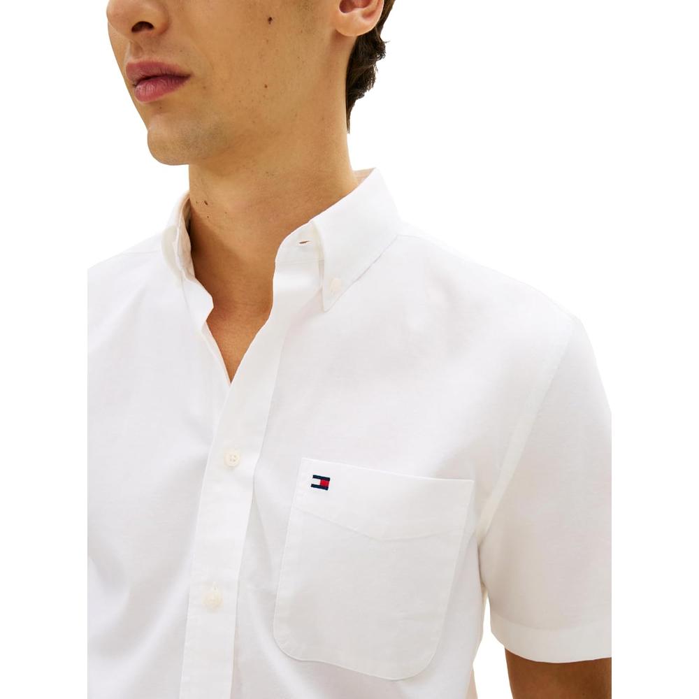 CAMISA PARA HOMBRE TOMMY HILFIGER REGULAR FIT MANGA CORTA BLANCO ÓPTICO - 2