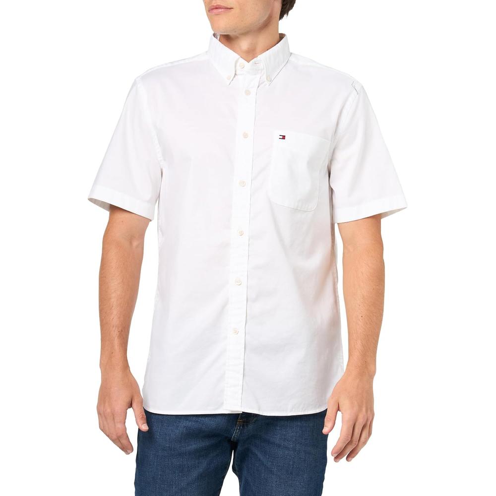 CAMISA PARA HOMBRE TOMMY HILFIGER REGULAR FIT MANGA CORTA BLANCO ÓPTICO - 3