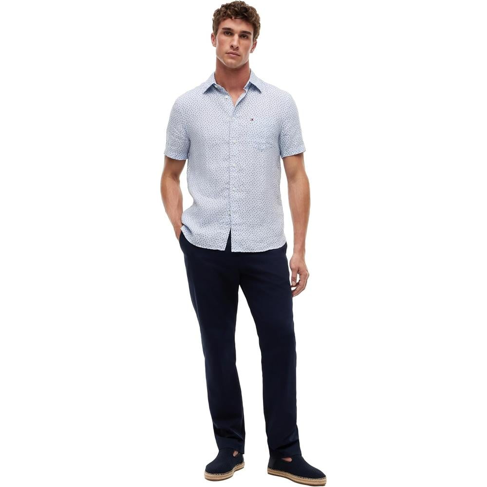 CAMISA PARA HOMBRE TOMMY HILFIGER MANGA CORTA LINO REGULAR FIT MULTICOLOR - 3