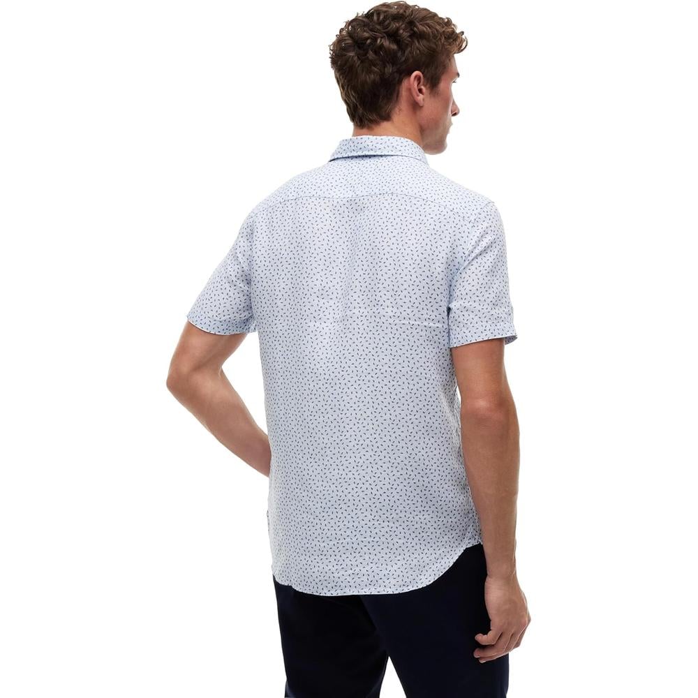 CAMISA PARA HOMBRE TOMMY HILFIGER MANGA CORTA LINO REGULAR FIT MULTICOLOR - 4