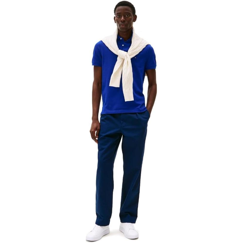 POLO PARA HOMBRE TOMMY HILFIGER 1985 REGULAR FIT MANGA CORTA AZUL CUÑA - 3