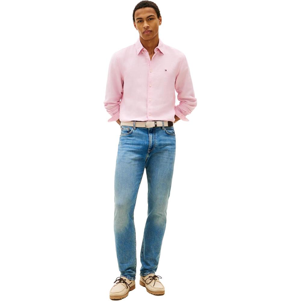 CAMISA PARA HOMBRE TOMMY HILFIGER REGULAR FIT MANGA LARGA ROSA CLARO - 3