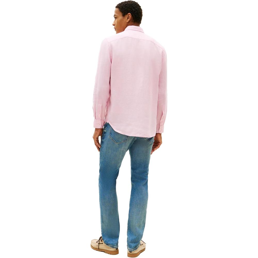 CAMISA PARA HOMBRE TOMMY HILFIGER REGULAR FIT MANGA LARGA ROSA CLARO - 4