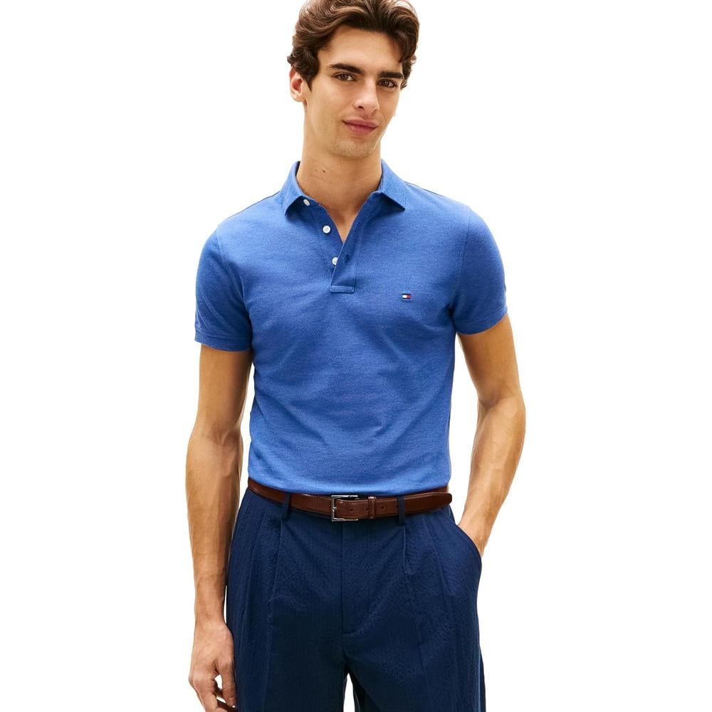 POLO PARA HOMBRE TOMMY HILFIGER 1985 SLIM FIT MANGA CORTA ÍNDIGO JASPEADO - 1
