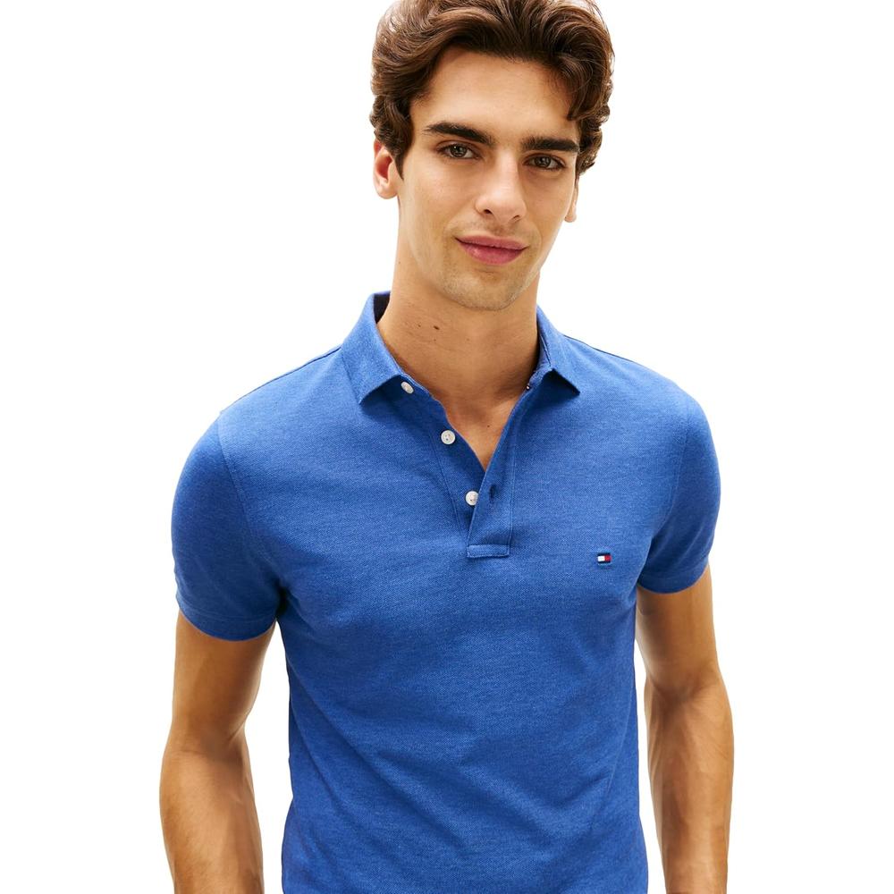 POLO PARA HOMBRE TOMMY HILFIGER 1985 SLIM FIT MANGA CORTA ÍNDIGO JASPEADO - 2