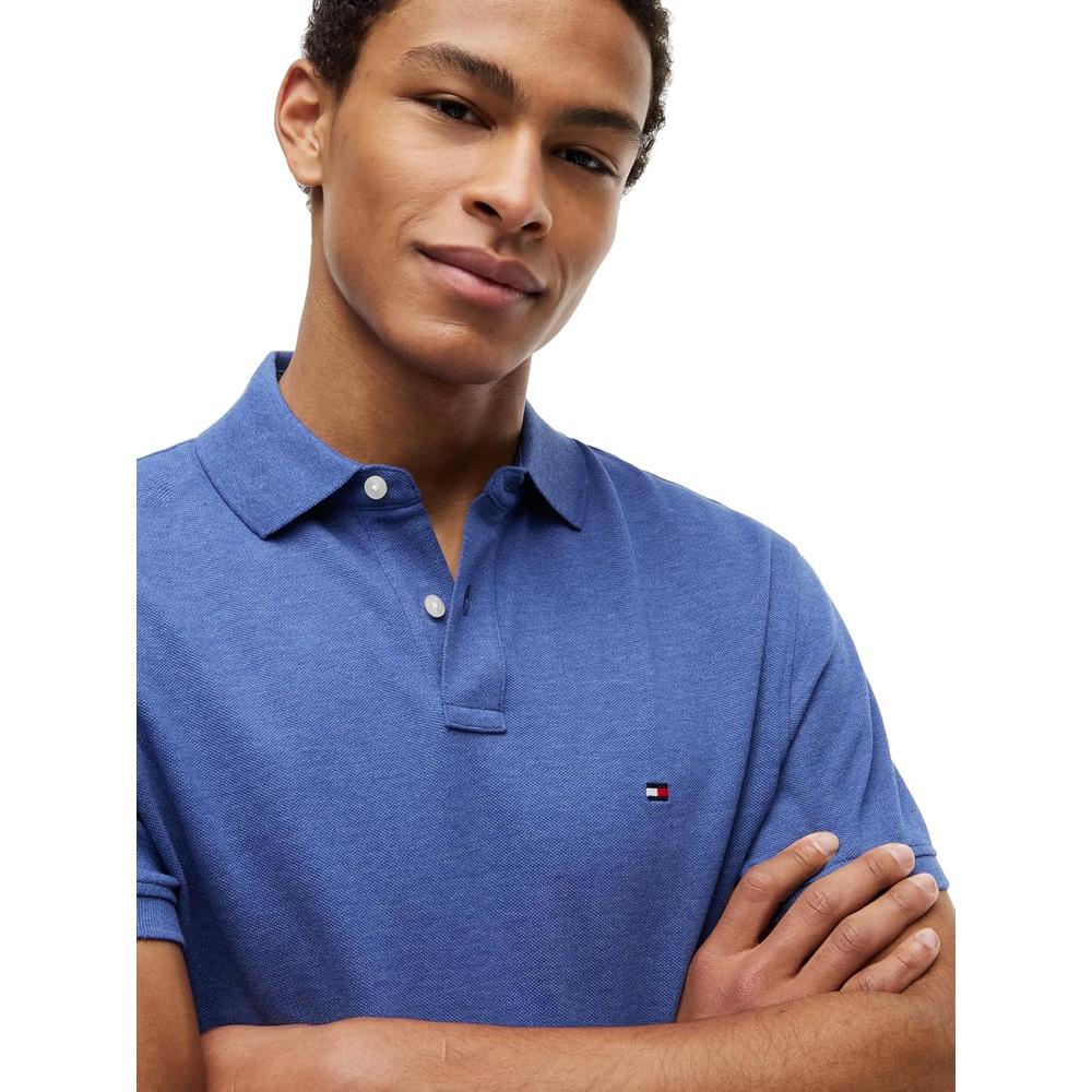 POLO PARA HOMBRE TOMMY HILFIGER CLASSIC FIT MANGA CORTA ÍNDIGO JASPEADO - 3