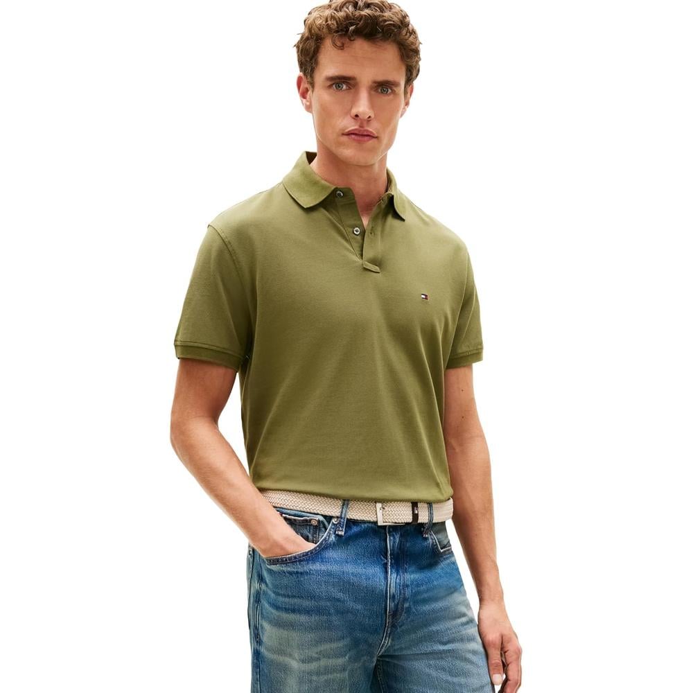 POLO PARA HOMBRE TOMMY HILFIGER CLASSIC FIT MANGA CORTA VERDE ALCACHOFA OSCURO - 1