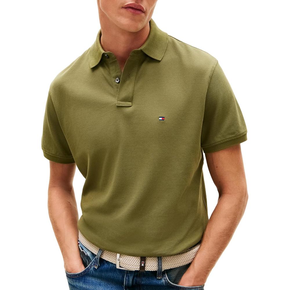 POLO PARA HOMBRE TOMMY HILFIGER CLASSIC FIT MANGA CORTA VERDE ALCACHOFA OSCURO - 2