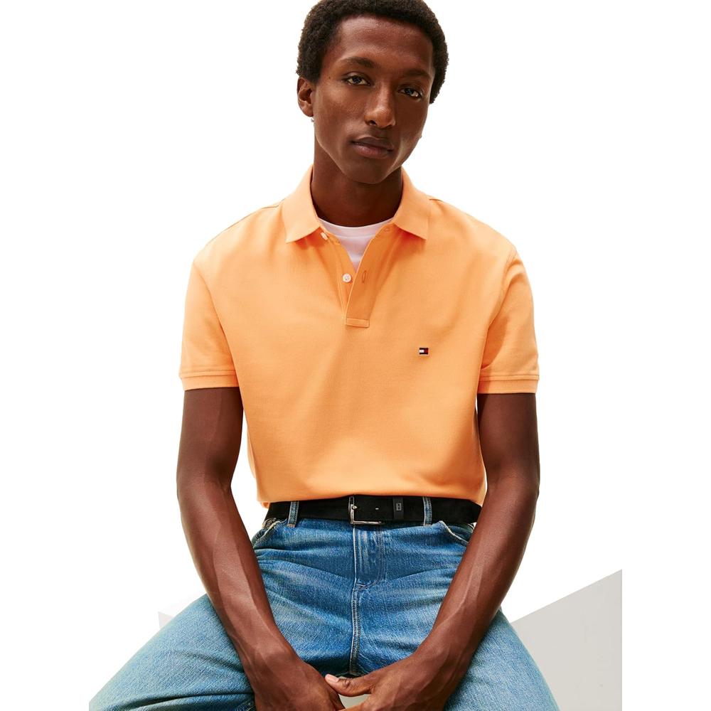 POLO PARA HOMBRE TOMMY HILFIGER CLASSIC FIT MANGA CORTA NARANJA FRUTAL - 3