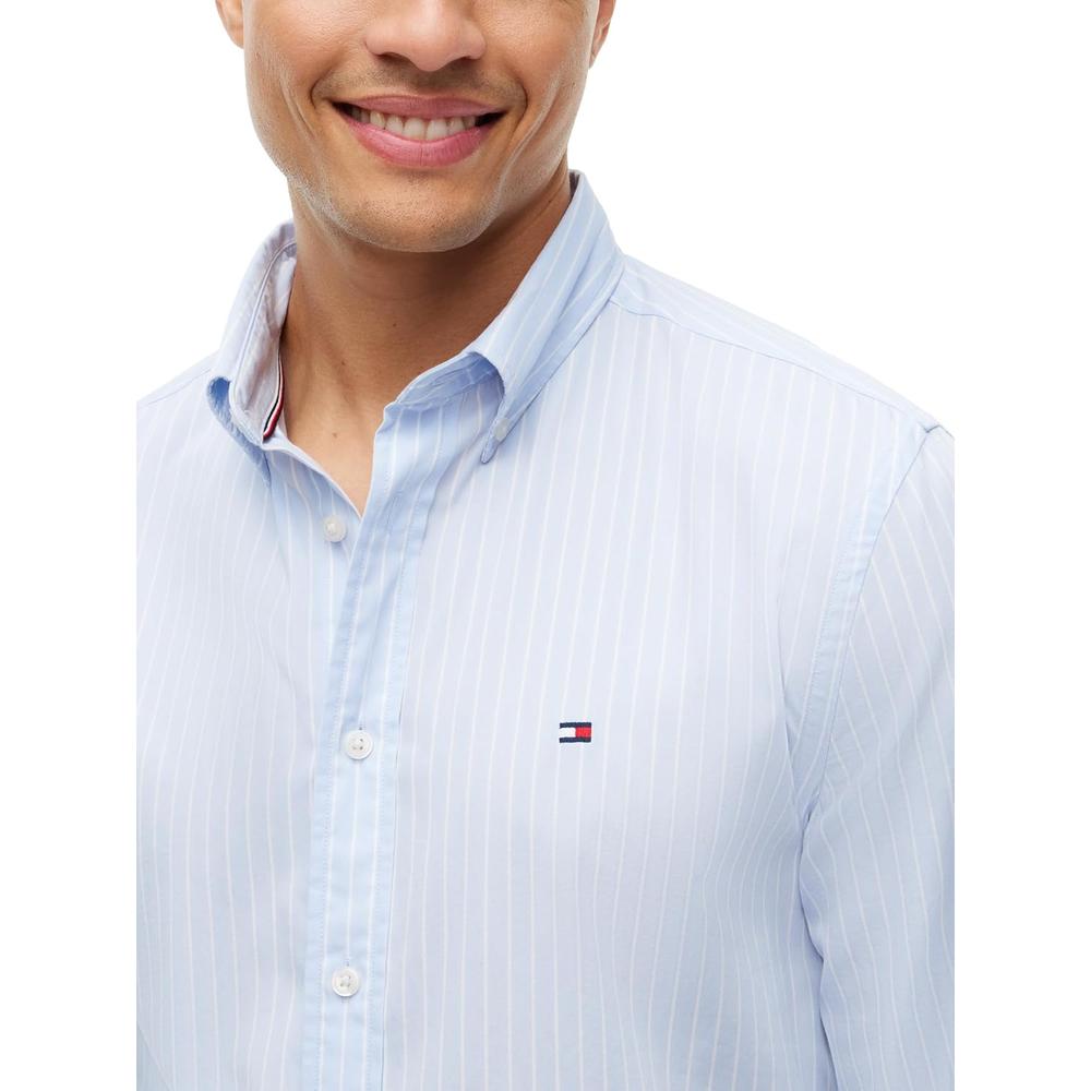 CAMISA PARA HOMBRE TOMMY HILFIGER REGULAR FIT MANGA LARGA AZUL CAMISA - 3