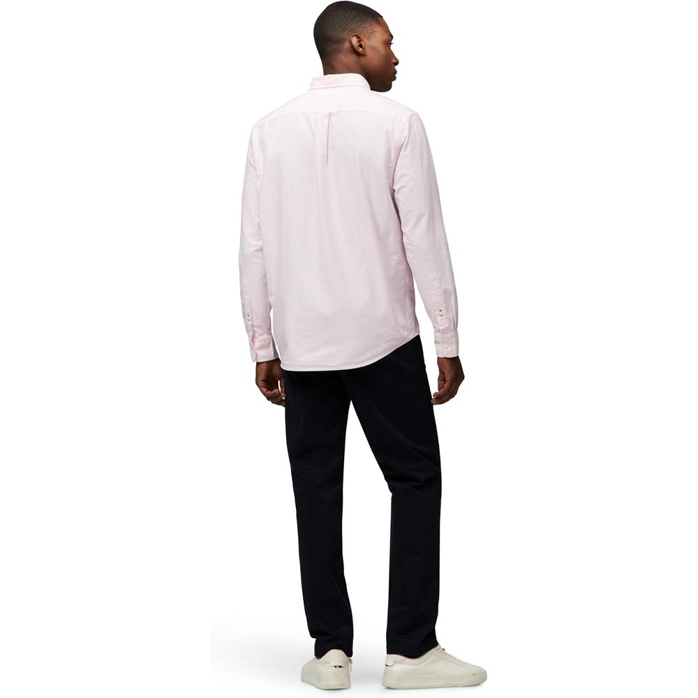 CAMISA PARA HOMBRE TOMMY HILFIGER OXFORD REGULAR FIT MANGA LARGA ROSA CLASICO BLANCO - 4