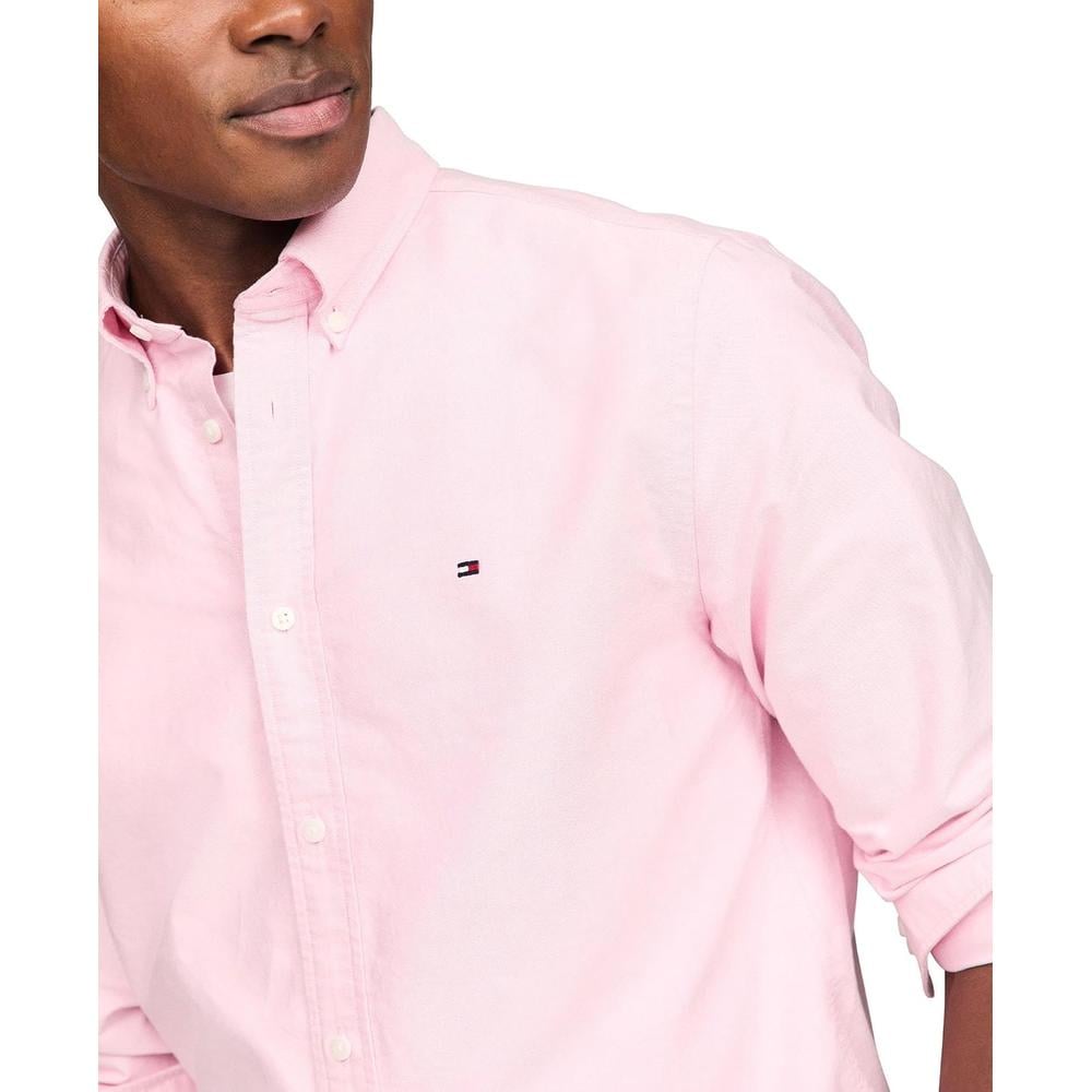 CAMISA PARA HOMBRE TOMMY HILFIGER OXFORD REGULAR FIT MANGA LARGA ROSA CLASICO - 2