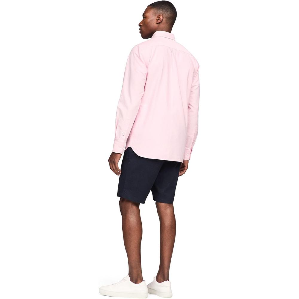 CAMISA PARA HOMBRE TOMMY HILFIGER OXFORD REGULAR FIT MANGA LARGA ROSA CLASICO - 4