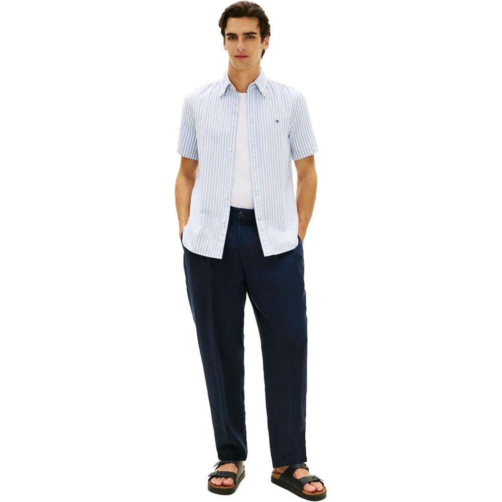 CAMISA PARA HOMBRE TOMMY HILFIGER MANGA CORTA LINO REGULAR FIT MULTICOLOR - 4