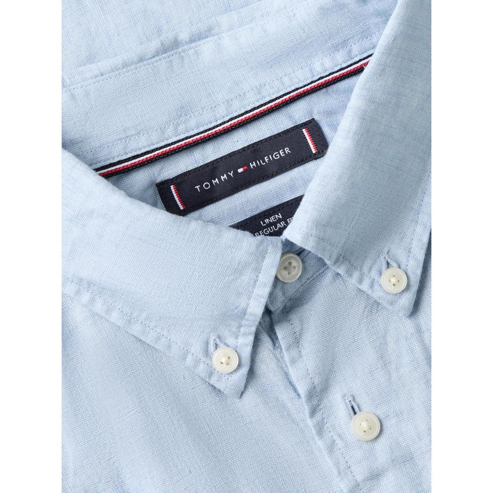 CAMISA PARA HOMBRE TOMMY HILFIGER MANGA CORTA LINO REGULAR FIT AZUL SUAVE - 6