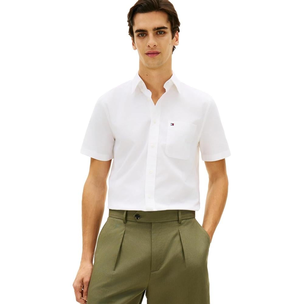 CAMISA PARA HOMBRE TOMMY HILFIGER REGULAR FIT MANGA CORTA BLANCO - 1