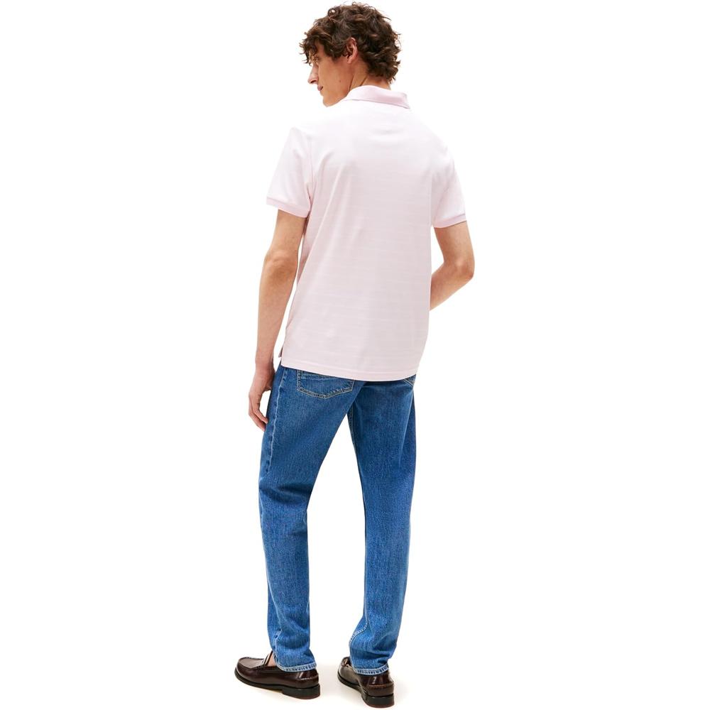 POLO PARA HOMBRE TOMMY HILFIGER REGULAR FIT MANGA CORTA ROSA CLARO Y CRUDO - 4