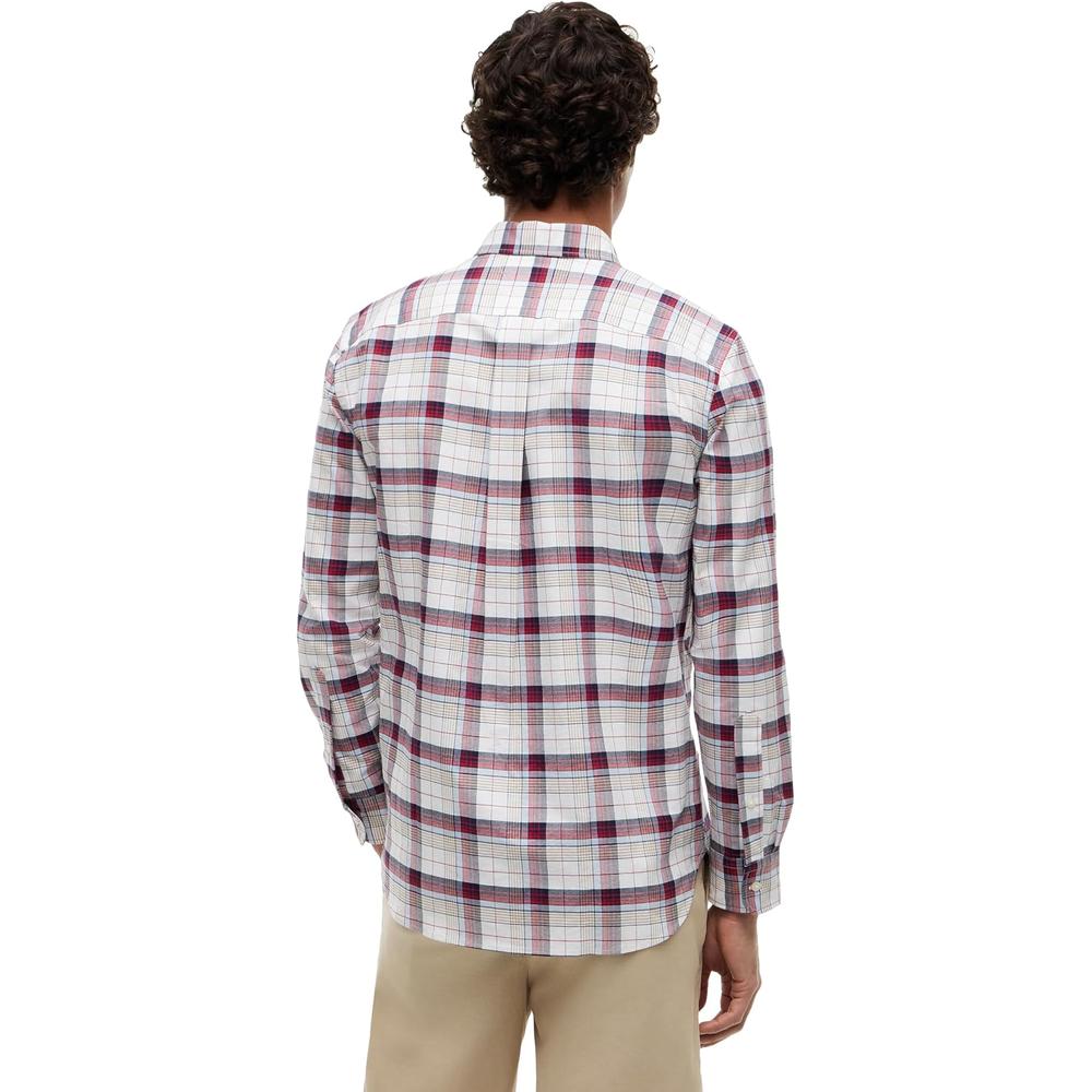 CAMISA PARA HOMBRE TOMMY HILFIGER OXFORD REGULAR FIT MANGA LARGA BLANCO CUADROS MULTICOLOR ROJO - 4