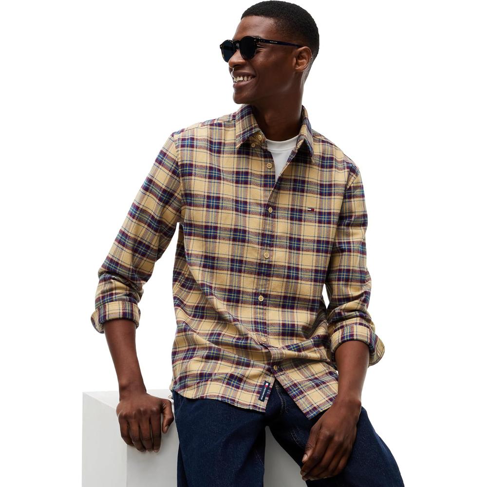 CAMISA PARA HOMBRE TOMMY HILFIGER MANGA LARGA BEIGE ARENA - 2