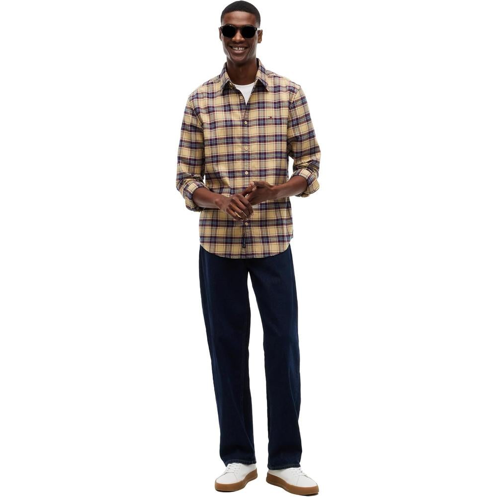 CAMISA PARA HOMBRE TOMMY HILFIGER MANGA LARGA BEIGE ARENA - 3