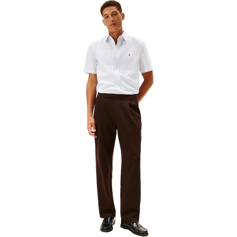 CAMISA PARA HOMBRE TOMMY HILFIGER REGULAR FIT MANGA CORTA BLANCO AZUL CLARO - 3