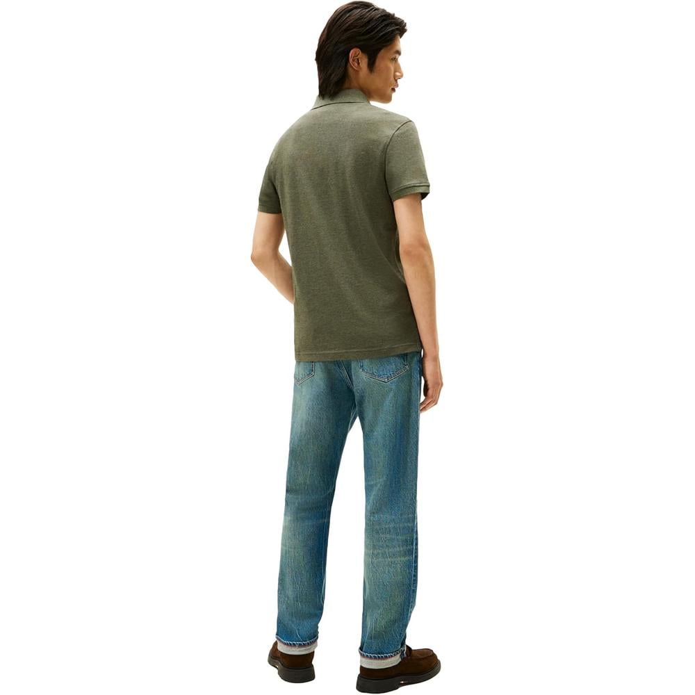 POLO PARA HOMBRE TOMMY HILFIGER 1985 SLIM FIT MANGA CORTA VERDE OLIVA JASPEADO - 4