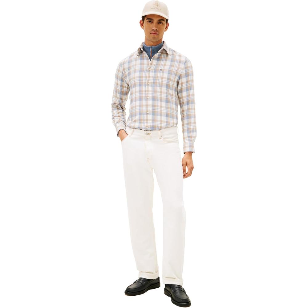 CAMISA PARA HOMBRE TOMMY HILFIGER REGULAR FIT MANGA LARGA MARFIL - 3