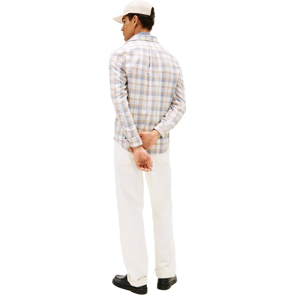 CAMISA PARA HOMBRE TOMMY HILFIGER REGULAR FIT MANGA LARGA MARFIL - 4