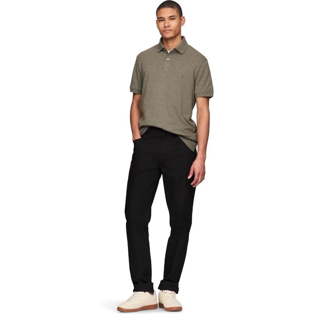 POLO PARA HOMBRE TOMMY HILFIGER 1985 REGULAR FIT MANGA CORTA VERDE OLIVA JASPEADO - 4