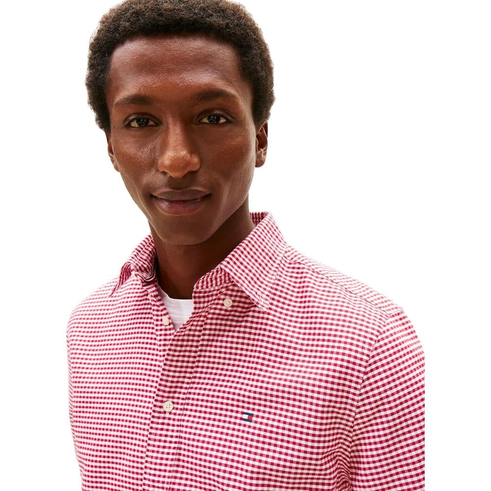CAMISA PARA HOMBRE TOMMY HILFIGER OXFORD REGULAR FIT MANGA LARGA ROJO MEDIO CUADROS - 2