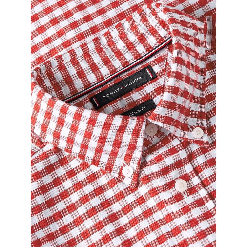 CAMISA PARA HOMBRE TOMMY HILFIGER OXFORD REGULAR FIT MANGA LARGA ROJO MEDIO CUADROS - 5