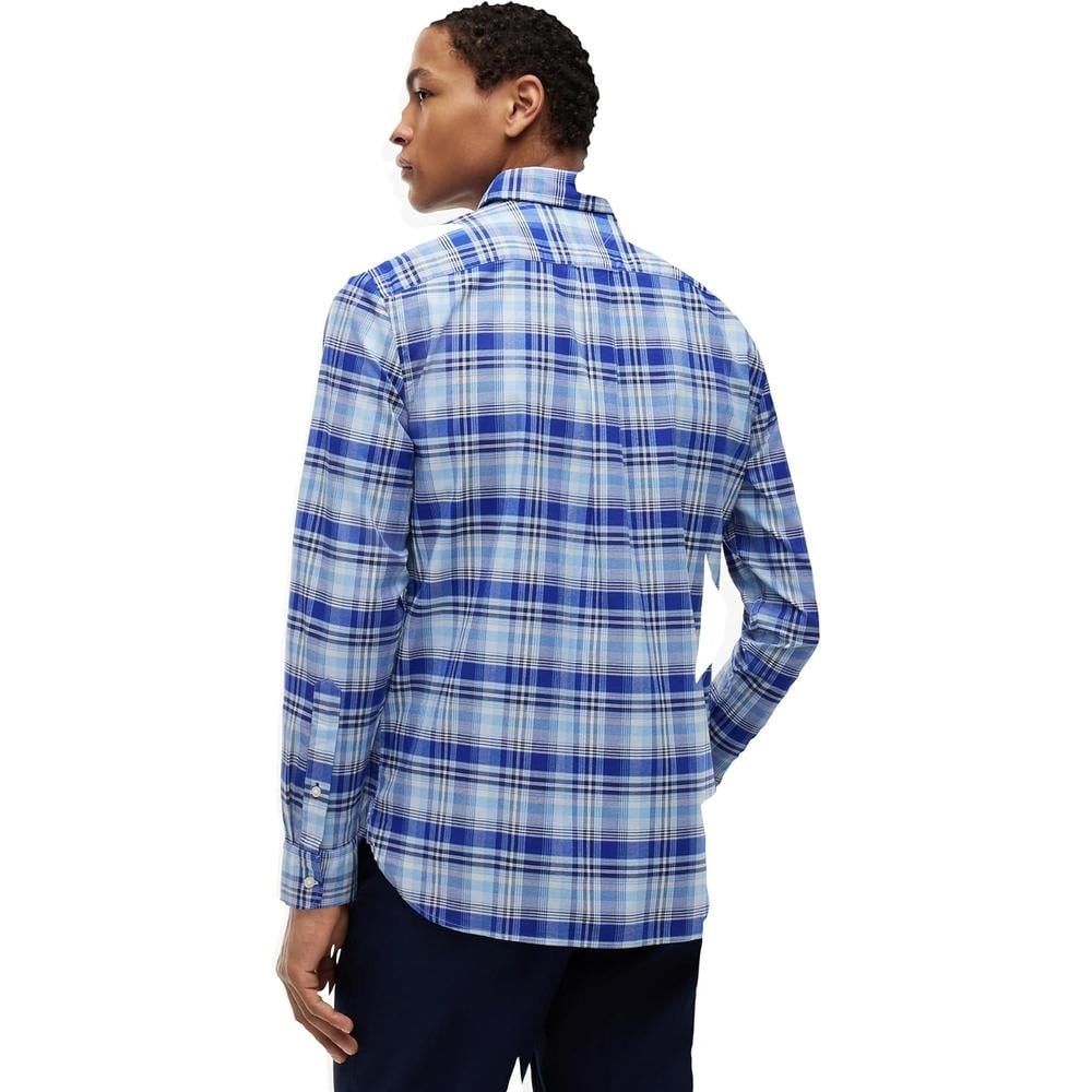 CAMISA PARA HOMBRE TOMMY HILFIGER OXFORD REGULAR FIT MANGA LARGA AZUL CUNA CUADROS - 3