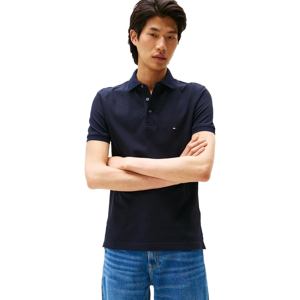 POLO PARA HOMBRE TOMMY HILFIGER 1985 SLIM FIT MANGA CORTA AZUL CIELO DESÉRTICO - 1