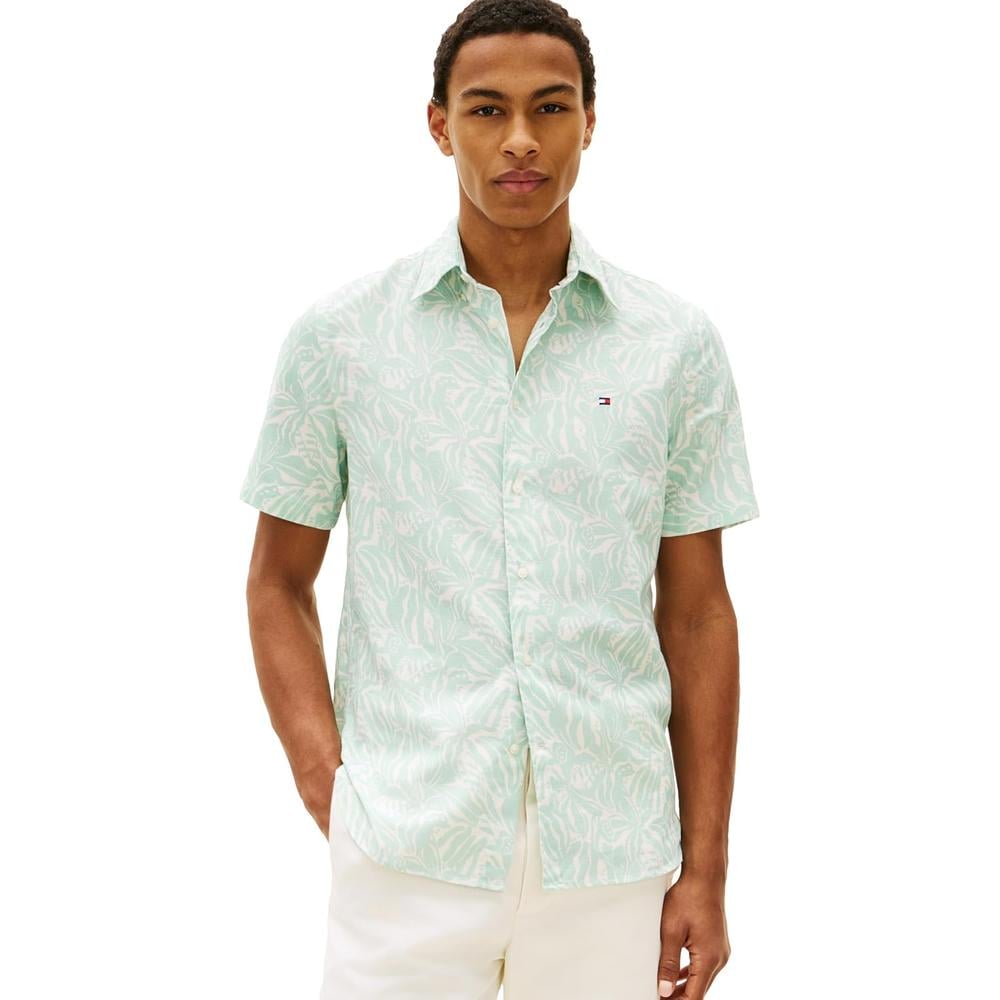 CAMISA PARA HOMBRE TOMMY HILFIGER MANGA CORTA LINO REGULAR FIT MULTICOLOR - 1