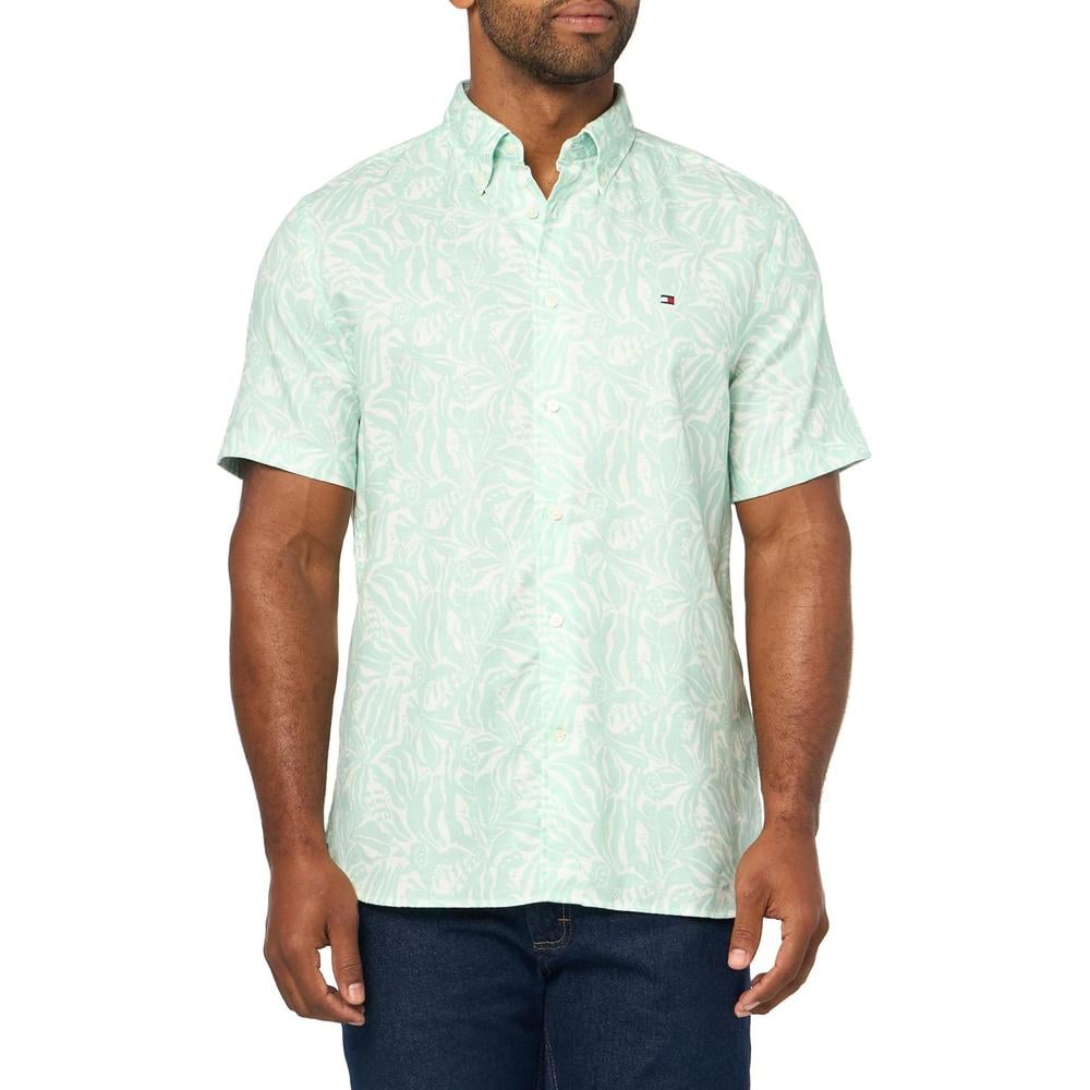 CAMISA PARA HOMBRE TOMMY HILFIGER MANGA CORTA LINO REGULAR FIT MULTICOLOR - 2