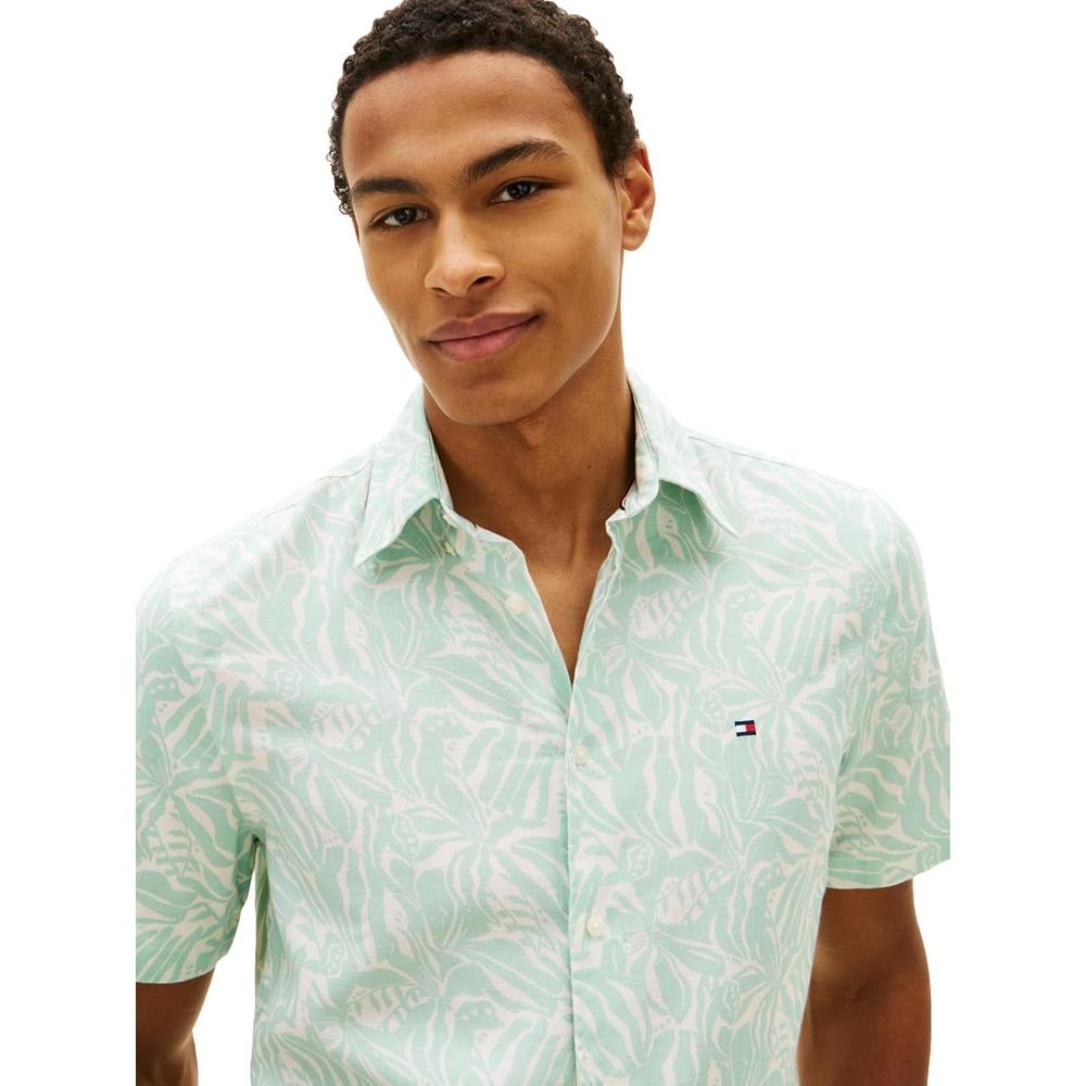 CAMISA PARA HOMBRE TOMMY HILFIGER MANGA CORTA LINO REGULAR FIT MULTICOLOR - 3